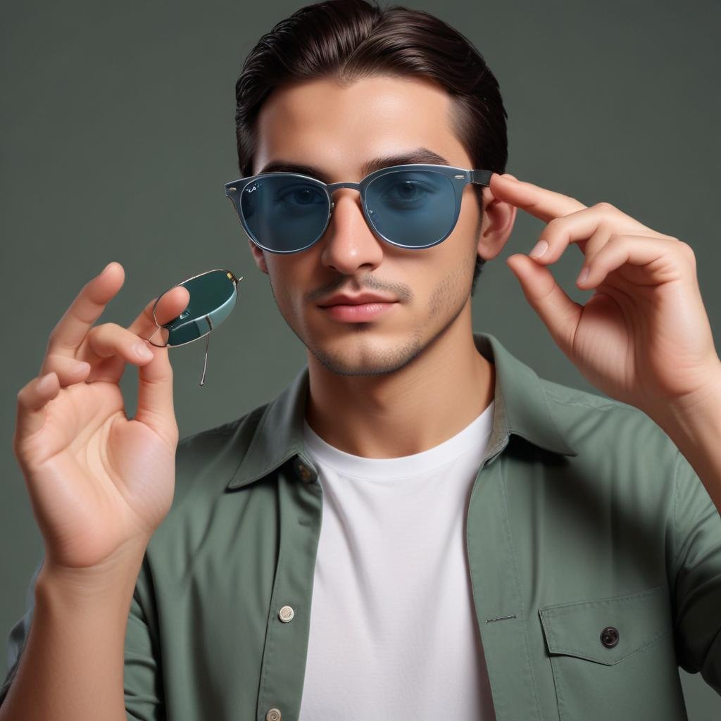 Interacción tecnológica con gafas Ray-Ban Display Persona interactuando con gafas Ray-Ban Display de Meta.