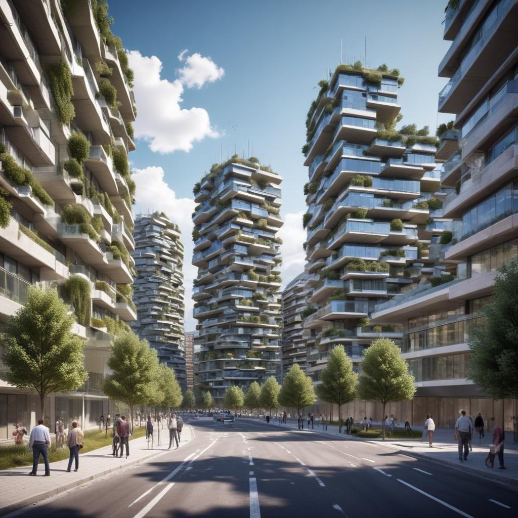 Visión futurista de IA en medicina en un paisaje urbano de Aragón