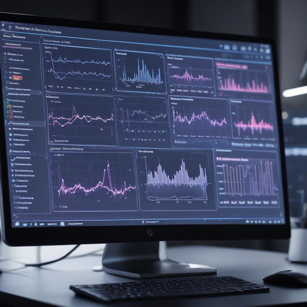 AI software interface displaying workflow charts.