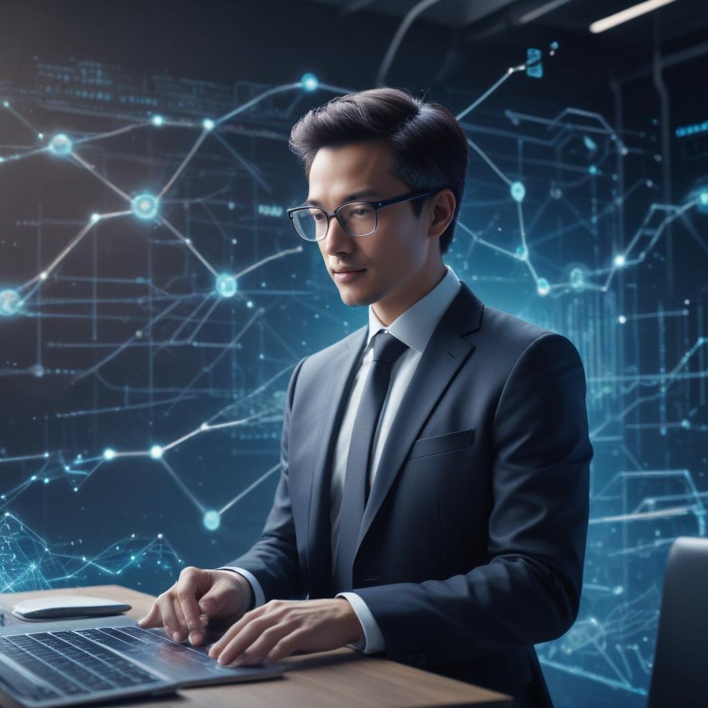 Futuristic view of business growth with Claude AI