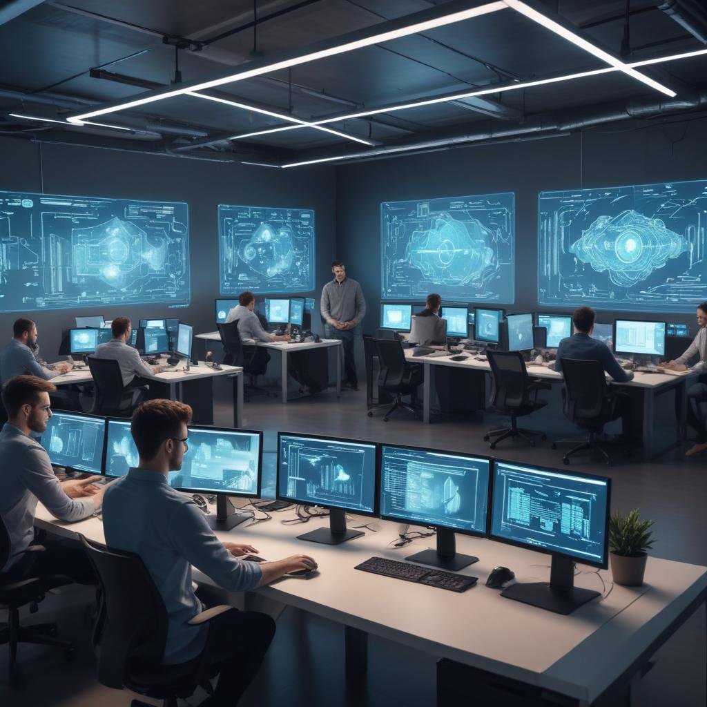 Tech startup office showing increased productivity with Claude Code