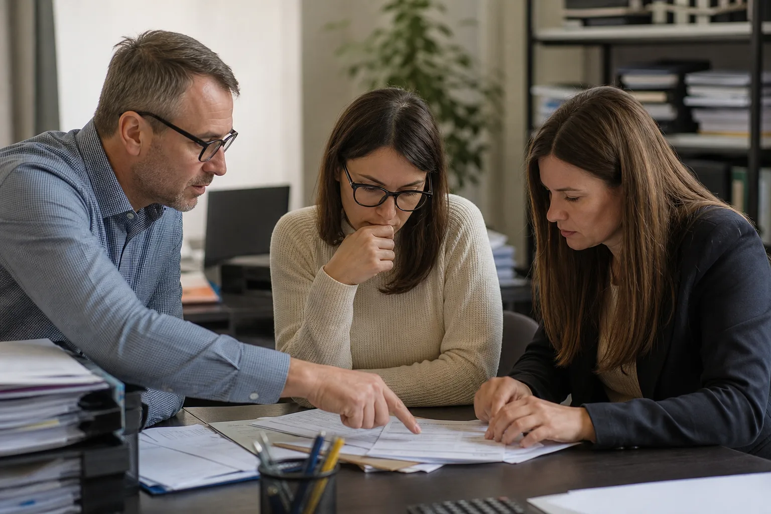 Dos empleados se forman para implementar ia en empresas y ordenar datos antes de automatizar.