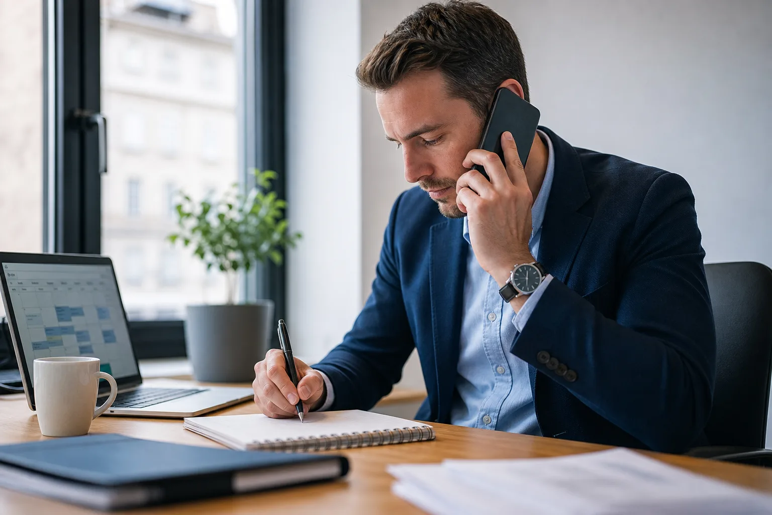 Una comercial cualifica contactos mientras usa agentes de ia en ventas para preparar el siguiente paso