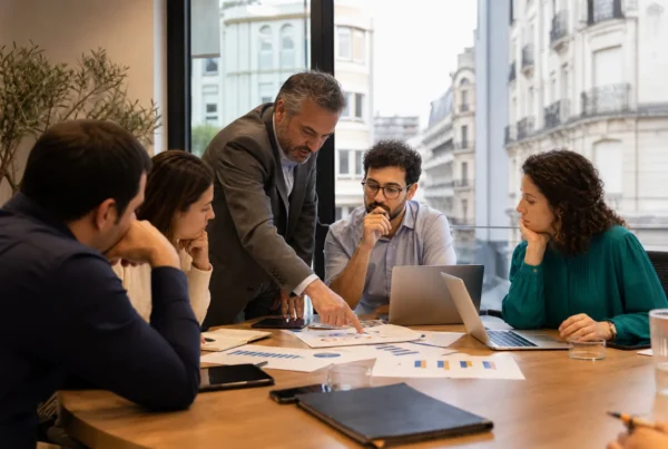 Equipo en oficina española analiza glm 5.2 zhipu ai y su impacto frente a otros modelos de IA.