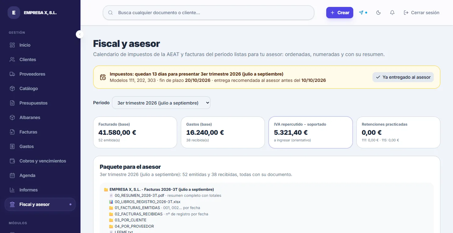 Paquete trimestral para la asesoría